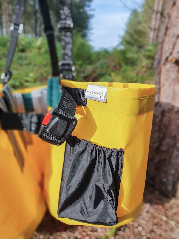 Tree Planters Bag at restock site in woodland 