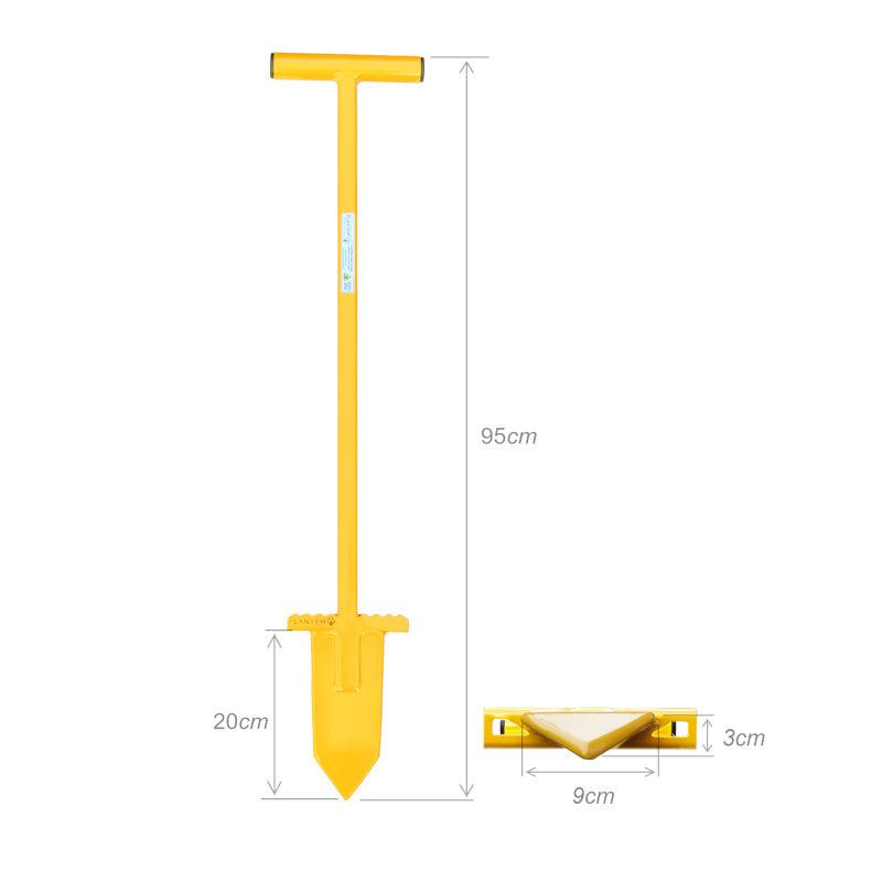 PLANTEM Dibber dimensions, tree planting tool which creates triangular hole