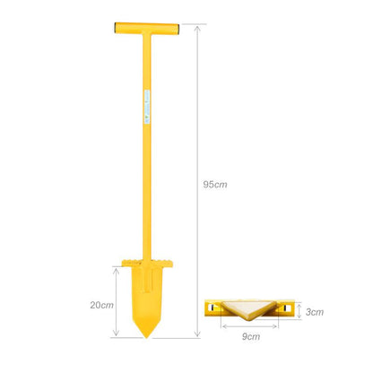 PLANTEM Dibber dimensions, tree planting tool which creates triangular hole